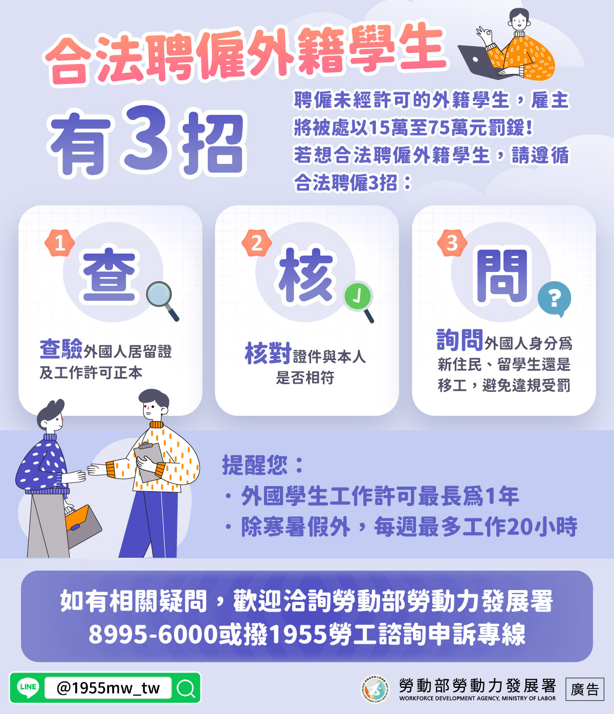 【合法聘僱外籍學生有三招】