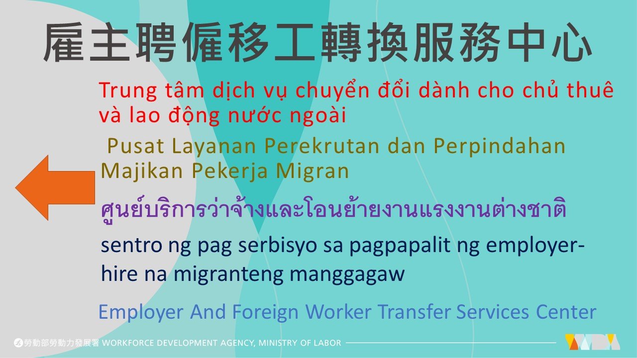 1121030發展署新聞稿(附圖2)_雇主聘僱移工轉換服務中心雙語動線示意圖